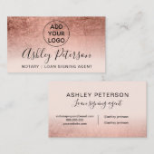 Notaristipografie: roos goudfolie visitekaartje (Voorkant / Achterkant)