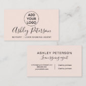 Notaristipografie roze minimalistisch elegant visitekaartje (Voorkant / Achterkant)