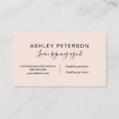 Notaristipografie roze minimalistisch elegant visitekaartje (Achterkant)