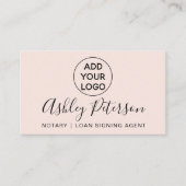 Notaristipografie roze minimalistisch elegant visitekaartje (Voorkant)