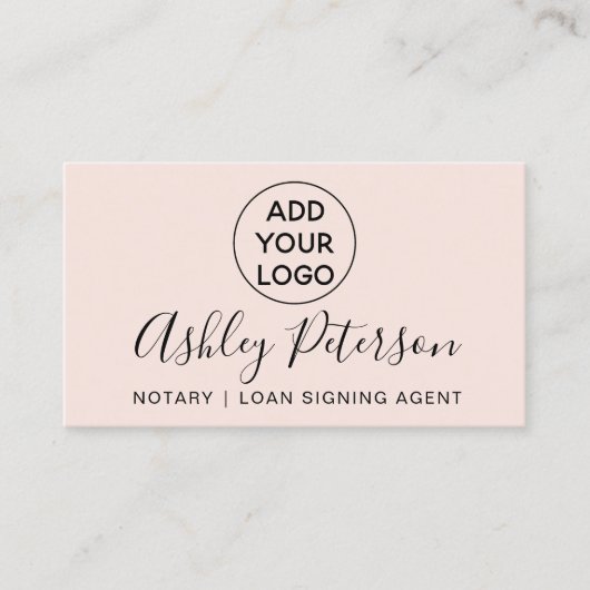 Notaristipografie roze minimalistisch elegant visitekaartje (Voorkant)