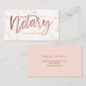 Notaristisch elegant roos gouden typografie blauw  visitekaartje (Voorkant / Achterkant)