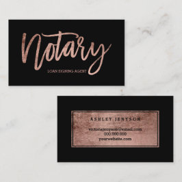 Notaristisch elegant roos goudtypografie zwart visitekaartje