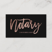 Notaristisch elegant roos goudtypografie zwart visitekaartje (Voorkant)