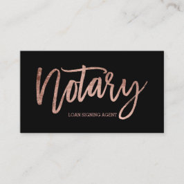 Notaristisch elegant roos goudtypografie zwart visitekaartje