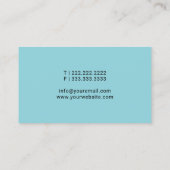 Notaristisch publiek minimalistisch script Aqua Visitekaartje (Achterkant)