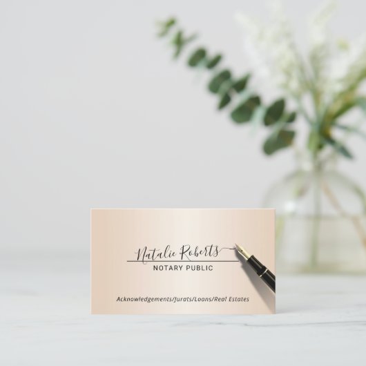 Notaristisch publiek minimalistisch script handtek visitekaartje (Staand voorkant)
