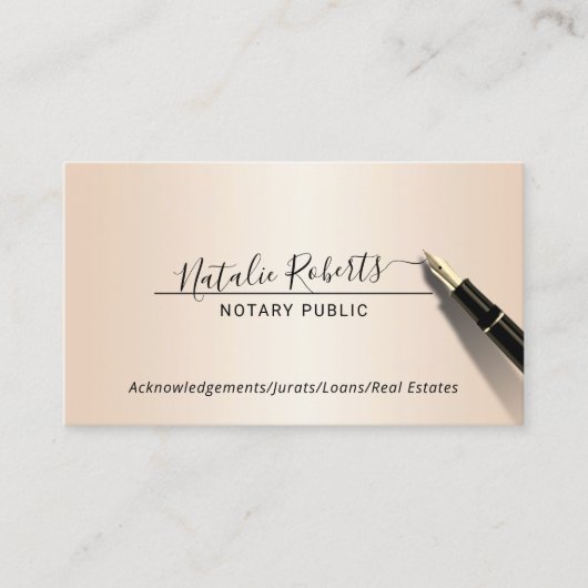Notaristisch publiek minimalistisch script handtek visitekaartje (Voorkant)
