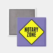Notariszone Yellow Road Sign Magneet (Voorkant / Achterkant)