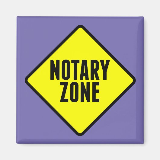Notariszone Yellow Road Sign Magneet (Voorkant)