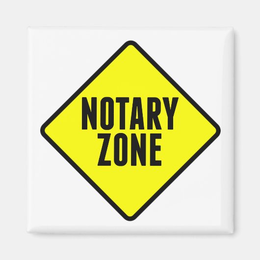 Notariszone Yellow Road Sign Magneet (Voorkant)
