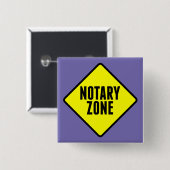 Notariszone Yellow Road Sign Vierkante Button 5,1 Cm (Voorkant /achterkant)