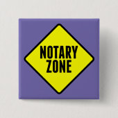 Notariszone Yellow Road Sign Vierkante Button 5,1 Cm (Voorkant)
