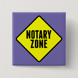Notariszone Yellow Road Sign Vierkante Button 5,1 Cm