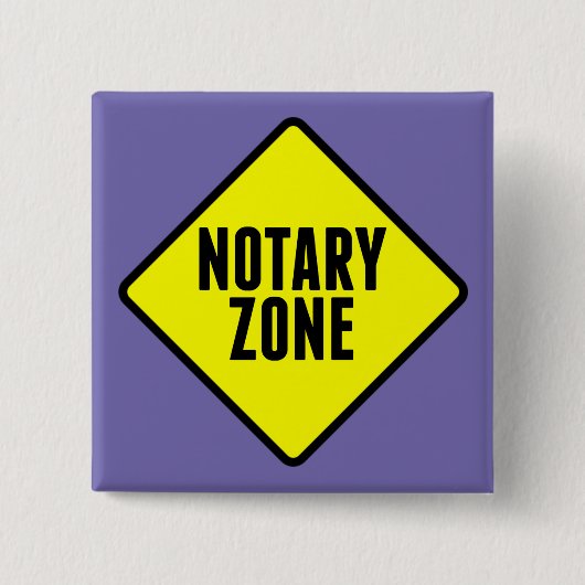 Notariszone Yellow Road Sign Vierkante Button 5,1 Cm (Voorkant)