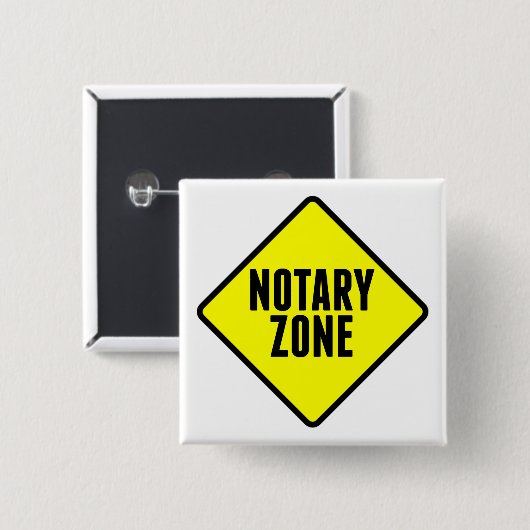Notariszone Yellow Road Sign Vierkante Button 5,1 Cm (Voorkant /achterkant)