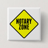 Notariszone Yellow Road Sign Vierkante Button 5,1 Cm (Voorkant)