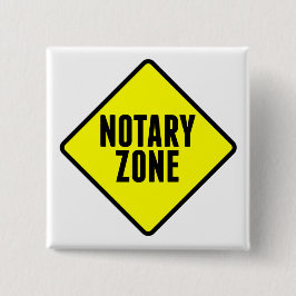 Notariszone Yellow Road Sign Vierkante Button 5,1 Cm