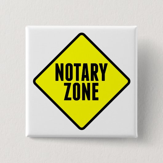 Notariszone Yellow Road Sign Vierkante Button 5,1 Cm (Voorkant)
