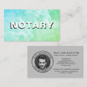 *~* NOTARY FOTO AQUA BLUE MARBLE Signeervan Agent Visitekaartje (Voorkant / Achterkant)