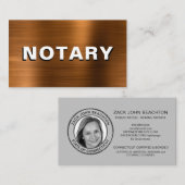 *~* NOTARY FOTO COPPER METAL Signaleringsagent Visitekaartje (Voorkant / Achterkant)