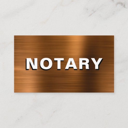 *~* NOTARY FOTO COPPER METAL Signaleringsagent Visitekaartje (Voorkant)