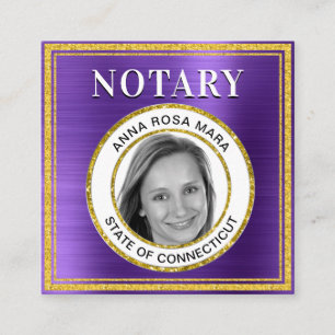 *~* NOTARY FOTO METAL PAARSE Signing Agent Squar Vierkante Visitekaartje