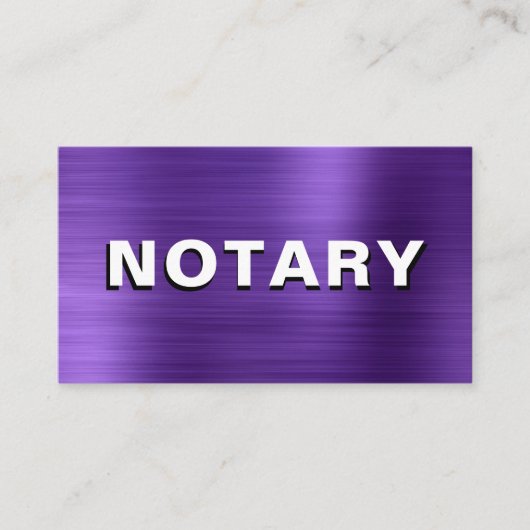 *~* NOTARY FOTO METAL PAARSE Signing Agent Visitekaartje (Voorkant)