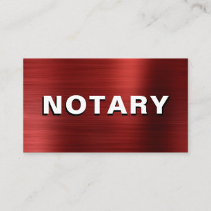 *~* NOTARY FOTO METAL RED Signing Agent Visitekaartje