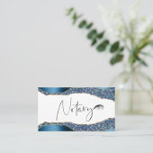 *~* NOTARY FOTO Pen Feather Signing Agent Glitter Visitekaartje (Staand voorkant)