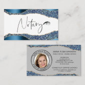 *~* NOTARY FOTO Pen Feather Signing Agent Glitter Visitekaartje (Voorkant / Achterkant)