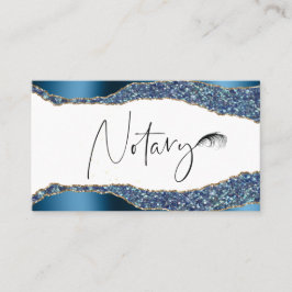 *~* NOTARY FOTO Pen Feather Signing Agent Glitter Visitekaartje