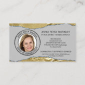 *~* NOTARY FOTO Pen Feather Signing Agent GOLD Visitekaartje (Achterkant)