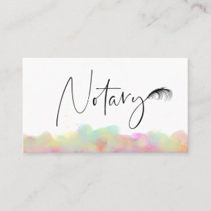 *~* NOTARY FOTO Pen Feather Signing Agent Visitekaartje