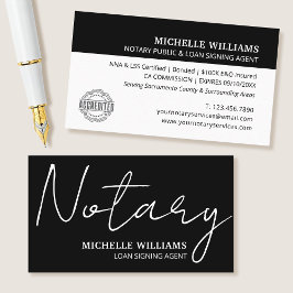 Notary Lening ondertekeningsagent script logo Zwar Visitekaartje