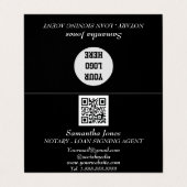 Notary Loan Signing Agent QR Code Scannable Black Visitekaartje (Buitenkant ongevouwen)