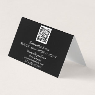 Notary Loan Signing Agent QR Code Scannable Black Visitekaartje