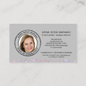 *~* NOTARY Pen Feather Signing Agent PHOTO Visitekaartje (Achterkant)