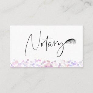 *~* NOTARY Pen Feather Signing Agent PHOTO Visitekaartje