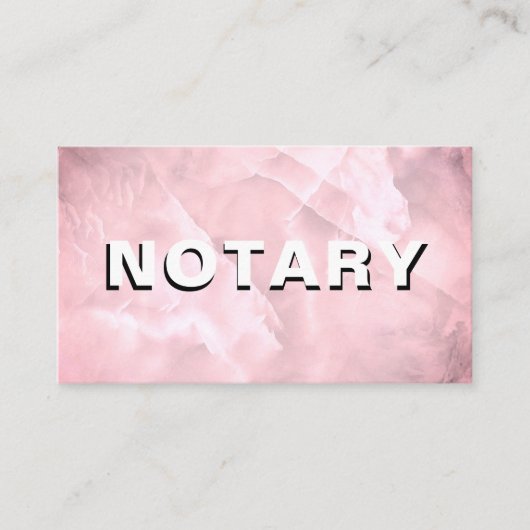 *~* NOTARY PHOTO Dusty Pink MARBLE Signalering Age Visitekaartje (Voorkant)
