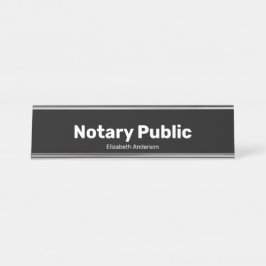 Notary Public and Name Text Template Black Bureau Naambordje