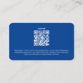Notary Public Custom QR Photo Contactkaartje (Achterkant)