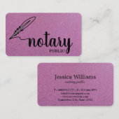 Notary Public Elegant Script Plain Visitekaartje (Voorkant / Achterkant)