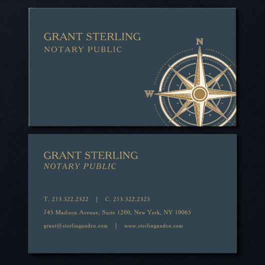 Notary Public Nautical Compass  Visitekaartje