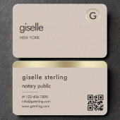 Notary Public Neutral Gold QR Code Visitekaartje