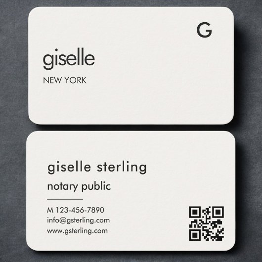 Notary Public Neutral QR Code Visitekaartje