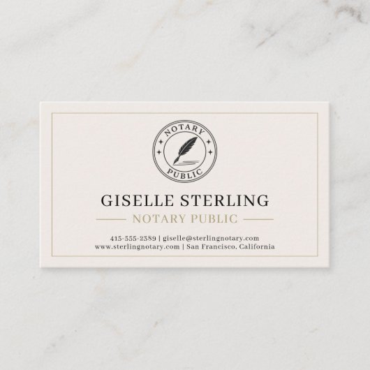 Notary Public Professional Visitekaartje (Voorkant)