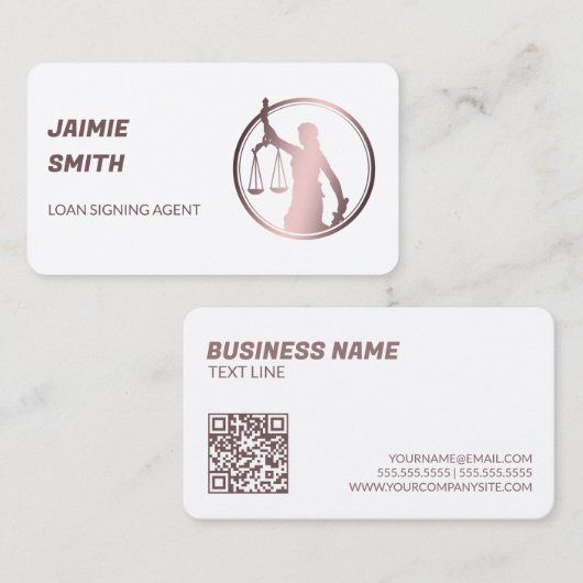 Notary Public QR Business Card Visitekaartje (Voorkant / Achterkant)