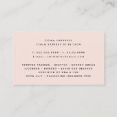 Notary Public Script Calligraphy Blush Pink Visitekaartje (Achterkant)