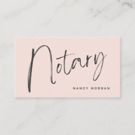 Notary Public Script Calligraphy Blush Pink Visitekaartje